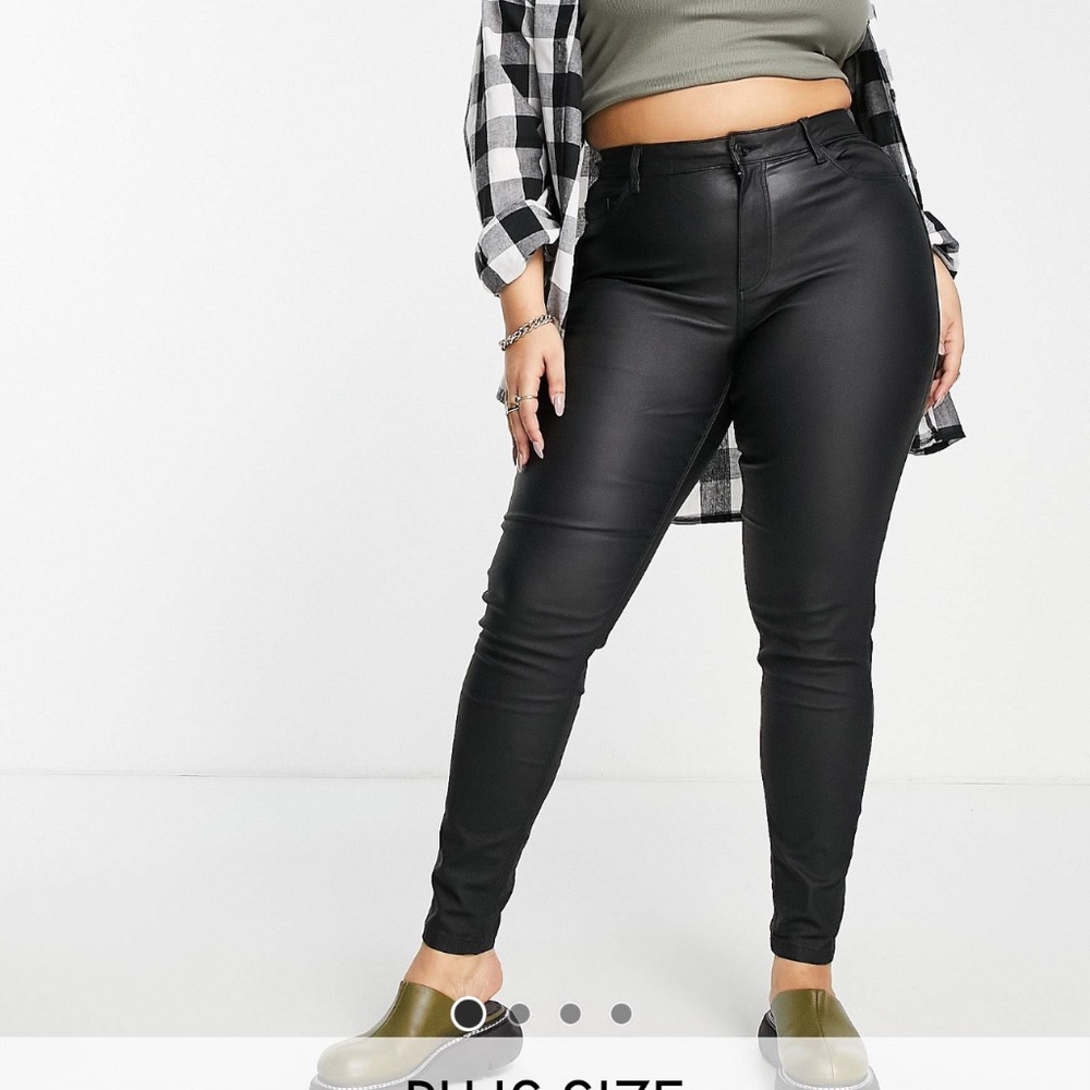 ASOS curve noisy may faux leather pants